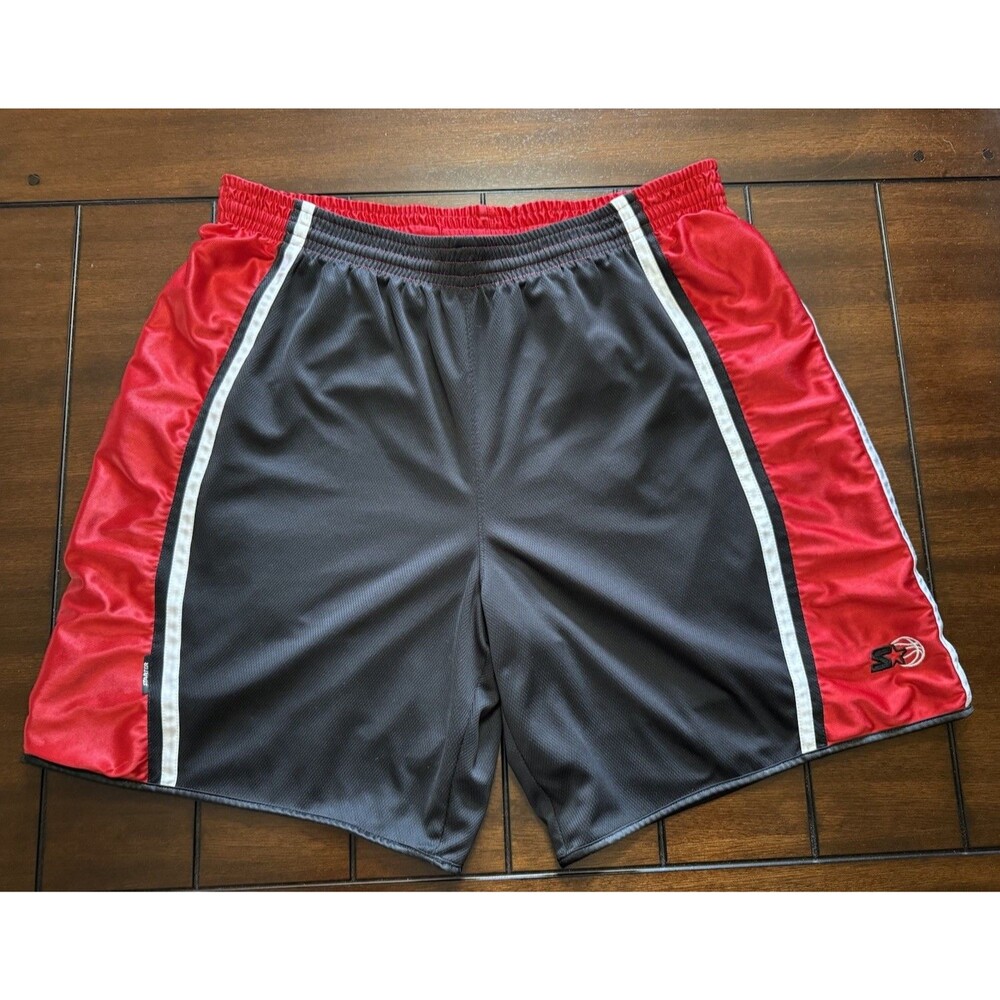 🔥Vintage Y2K Starter Dazzle Shimmer Silky Basketball Gym Shorts 2XL Reversible